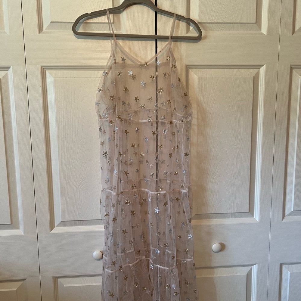 Sheer sparkle mesh Star pattern dress